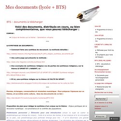 BTS : documents à télécharger