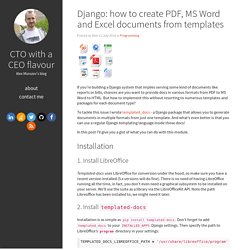 Django: how to create PDF, MS Word and Excel documents from templates. CTO with a CEO flavour