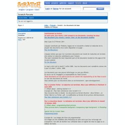 Scratch Forums / Scratch : les documents de base traduits en français