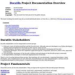 Docutils Project Documentation Overview