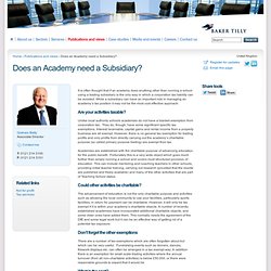 Does an Academy need a Subsidiary?