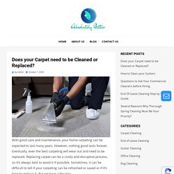 Does your Carpet need to be Cleaned or Replaced?