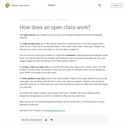 How does an open class work? – Edpuzzle Help Center