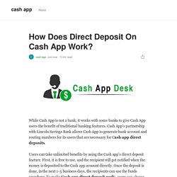 How Does Direct Deposit On Cash App Work?