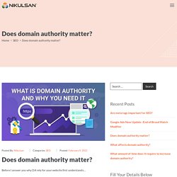 Does domain authority matter?