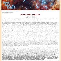 Why I Left Atheism