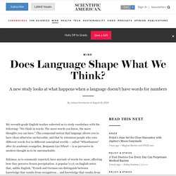 Does Language Shape What We Think?