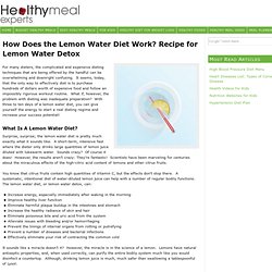 How Does the Lemon Water Diet Work? Recipe for Lemon Water Detox