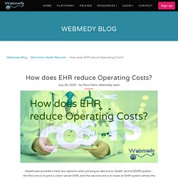 How does EHR reduce Operating Costs?