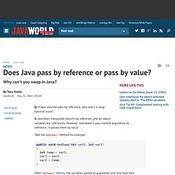 Does Java pass by reference or pass by value?