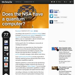 Does the NSA have a quantum computer?