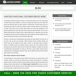 How Does Yahoo Mail Customer Service Work