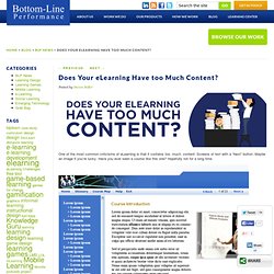 Does Your eLearning Have too Much Content?