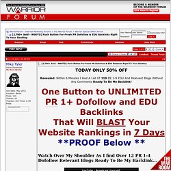 [1800+ Sold - WSO Of The Day] Push Button For Fresh PR Dofollow & EDU Backinks Right To Your Desktop