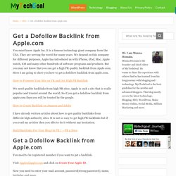 Get a Dofollow Backlink from Apple.com - MyTechGoal