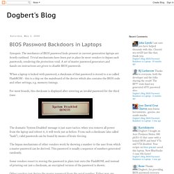 Dogbert's Blog: BIOS Password Backdoors in Laptops