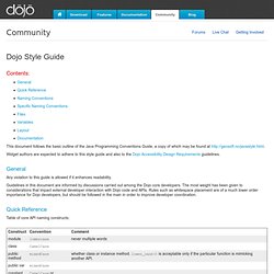 Dojo Style Guide