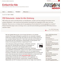 PDF-Dokumente barrierefrei – lesbar für Alle: Einfach für Alle