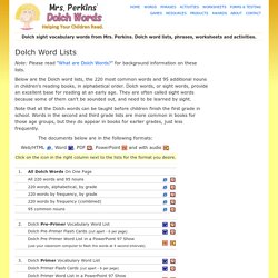 Dolch Sight Vocabulary Words « Mrs. Perkins