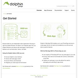 Try Dolphin's PhoneGap API to Integrate Apps and Browser Add ons.