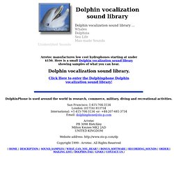 Dolphin vocalization sound library