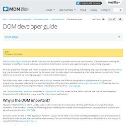 DOM developer guide - Web developer guide