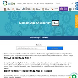 Domain Age Checker Tool