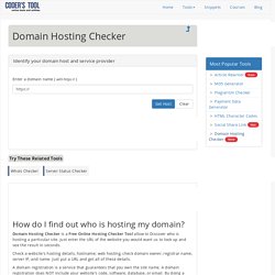 Domain Hosting Checker - Find out who is hosting any