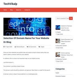domain name selection for the website or blog How