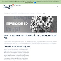 Les domaines d’activité de l’impression 3D – Do'In3D