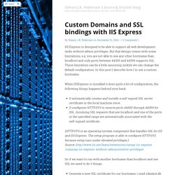 Custom Domains and SSL bindings with IIS Express – Simon J.K. Pedersen's Azure & Docker blog