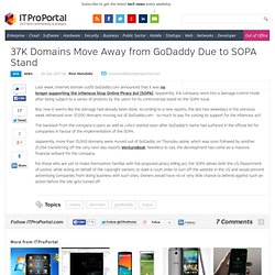 37K Domains Move Away from GoDaddy Due to SOPA Stand