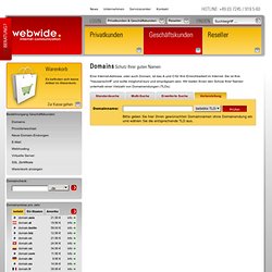 Domainsuche und Bestellung - Onlineshop der WebWide Internet Communication GmbH