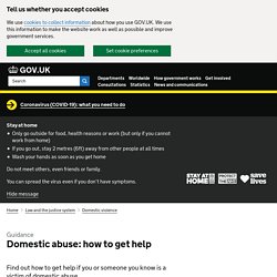Domestic abuse: how to get help
