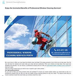 Enjoy the Uncharted Benefits of Professional Window Cleaning Services!