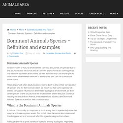 Dominant Animals Species - Definition And Examples