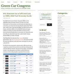 EVs dominate list of efficient cars in ORNL 2022 Fuel Economy Guide