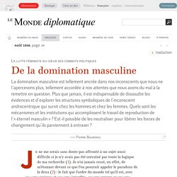 De la domination masculine, par Pierre Bourdieu (Le Monde diplomatique, août 1998)