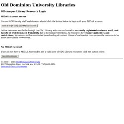 Old Dominion University Libraries - Remote login