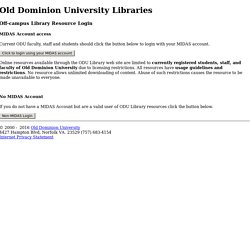 Old Dominion University Libraries - Remote login