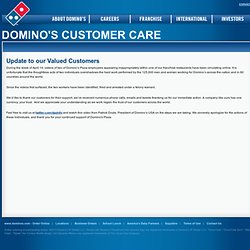 www.dominosbiz.com - An Update to our Valued Customers
