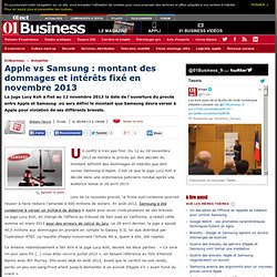 Apple vs Samsung : montant des dommages et intérêts fixé en novembre 2013
