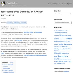 RTS Somfy avec Domoticz et RFXcom RFXtrx433E