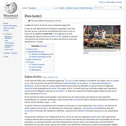Don (acte) (définition sur Wikipédia)