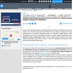 Don du sang : appel urgent