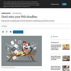 Don’t miss your PhD deadline