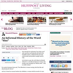 Donald D'Haene: An Informal History of the Word "Slut"