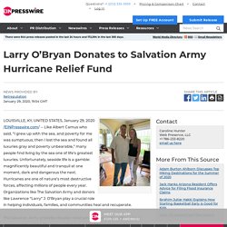 Larry O’Bryan Donates to Salvation Army Hurricane Relief Fund