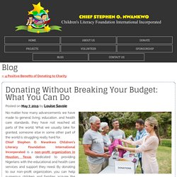 Donating Without Breaking Your Budget: What You Can Do