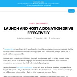 Launch and Host a Donation Drive Effectively